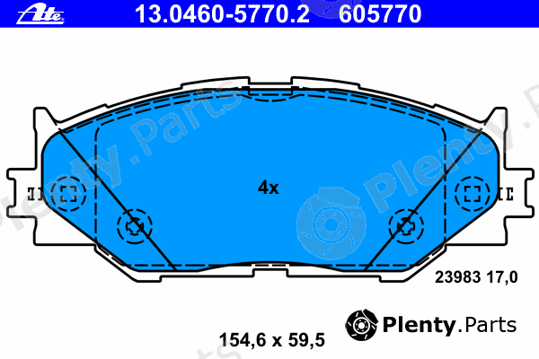  ATE part 13046057702 Brake Pad Set, disc brake