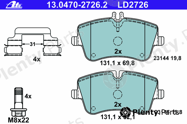  ATE part 13.0470-2726.2 (13047027262) Brake Pad Set, disc brake