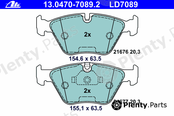  ATE part 13.0470-7089.2 (13047070892) Brake Pad Set, disc brake