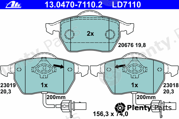  ATE part 13-0470-7110-2 (13047071102) Brake Pad Set, disc brake