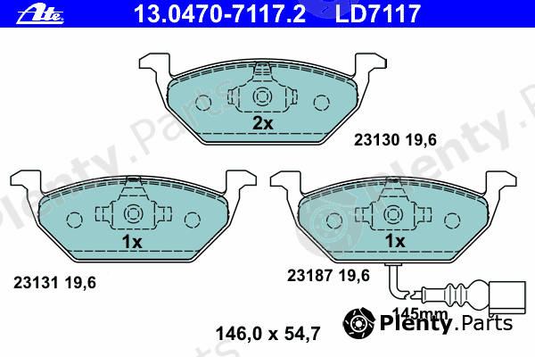  ATE part 13.0470-7117.2 (13047071172) Brake Pad Set, disc brake