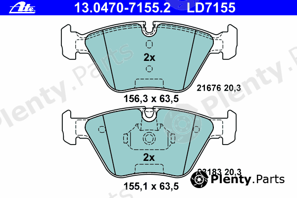  ATE part 13.0470-7155.2 (13047071552) Brake Pad Set, disc brake