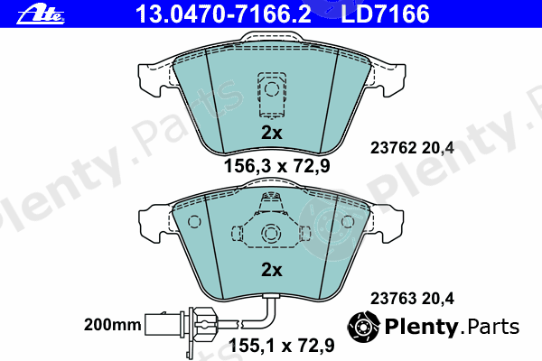  ATE part 13-0470-7166-2 (13047071662) Brake Pad Set, disc brake