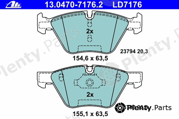  ATE part 13.0470-7176.2 (13047071762) Brake Pad Set, disc brake