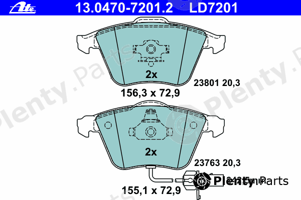  ATE part 13-0470-7201-2 (13047072012) Brake Pad Set, disc brake