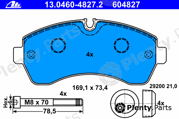  ATE part 13.0460-4827.2 (13046048272) Brake Pad Set, disc brake