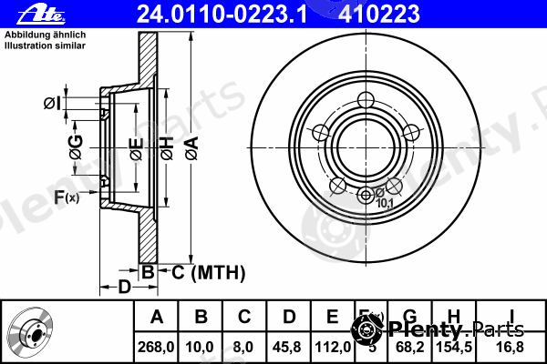  ATE part 24.0110-0223.1 (24011002231) Brake Disc