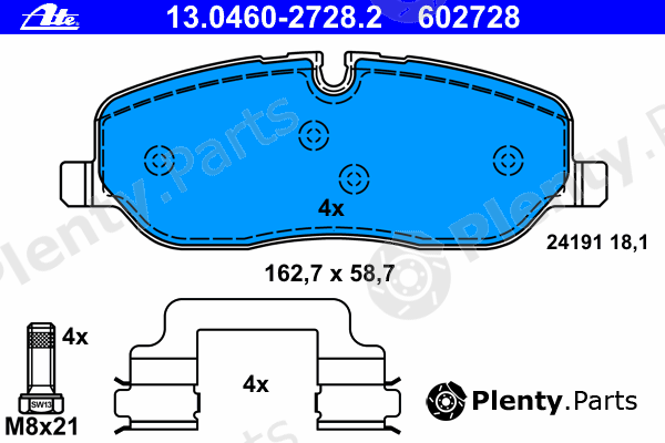  ATE part 13.0460-2728.2 (13046027282) Brake Pad Set, disc brake