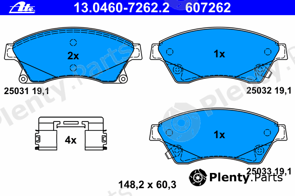  ATE part 13.0460-7262.2 (13046072622) Brake Pad Set, disc brake