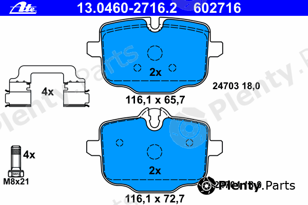  ATE part 13-0460-2716-2 (13046027162) Brake Pad Set, disc brake