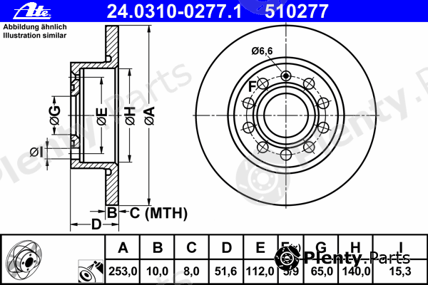  ATE part 24.0310-0277.1 (24031002771) Brake Disc