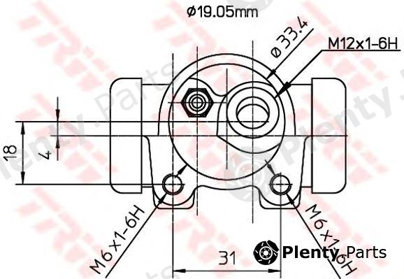  TRW part BWD114 Wheel Brake Cylinder