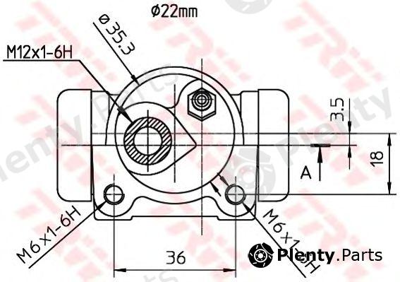  TRW part BWH114 Wheel Brake Cylinder