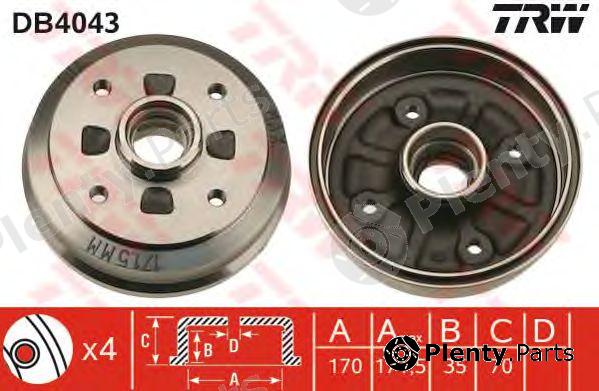 TRW part DB4043 Brake Drum