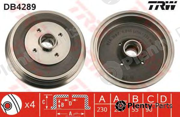  TRW part DB4289 Brake Drum