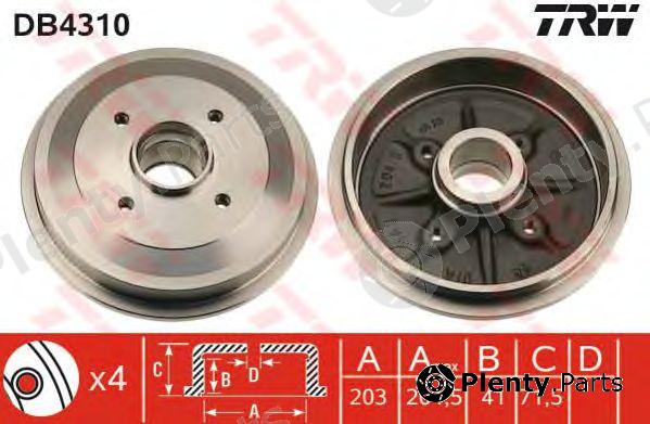  TRW part DB4310 Brake Drum
