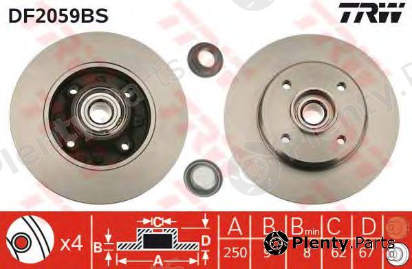  TRW part DF2059BS Brake Disc