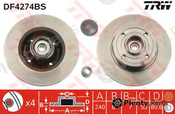  TRW part DF4274BS Brake Disc