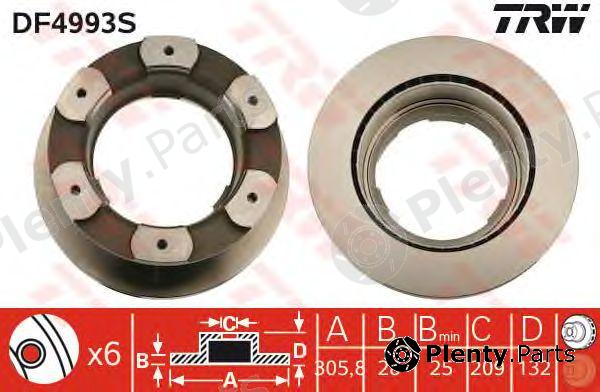  TRW part DF4993S Brake Disc