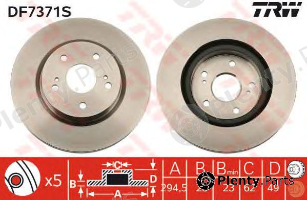  TRW part DF7371S Brake Disc
