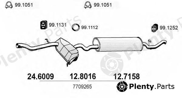  ASSO part 12.8016 (128016) Middle-/End Silencer