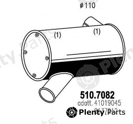  ASSO part 510.7082 (5107082) Middle-/End Silencer