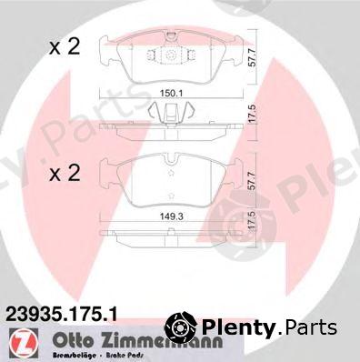  ZIMMERMANN part 23935.175.1 (239351751) Brake Pad Set, disc brake