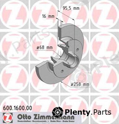  ZIMMERMANN part 600.1600.00 (600160000) Brake Disc