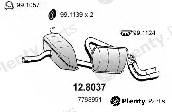  ASSO part 12.8037 (128037) Middle-/End Silencer