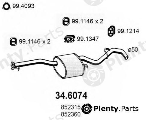  ASSO part 34.6074 (346074) Middle Silencer
