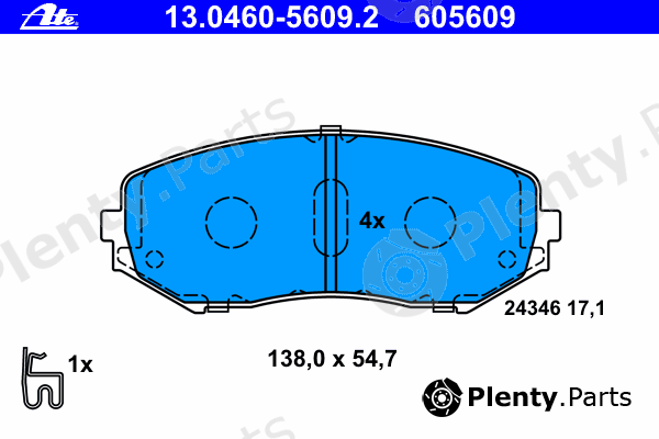  ATE part 13.0460-5609.2 (13046056092) Brake Pad Set, disc brake