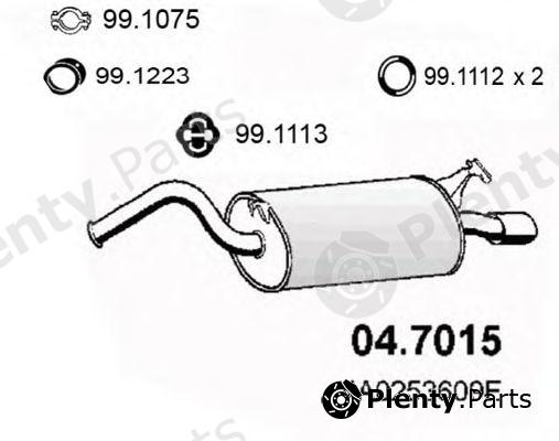  ASSO part 04.7015 (047015) End Silencer