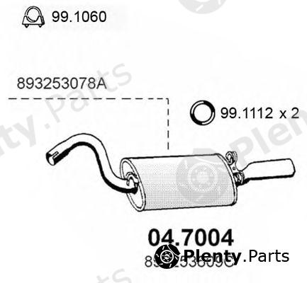  ASSO part 04.7004 (047004) End Silencer
