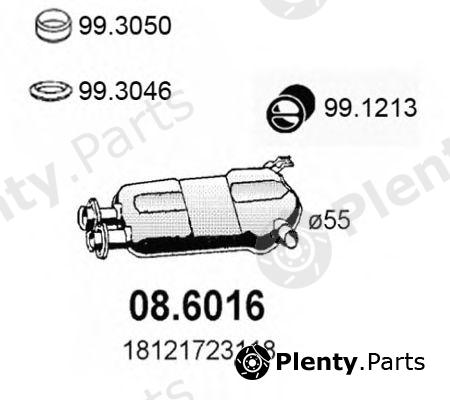  ASSO part 08.6016 (086016) Middle Silencer