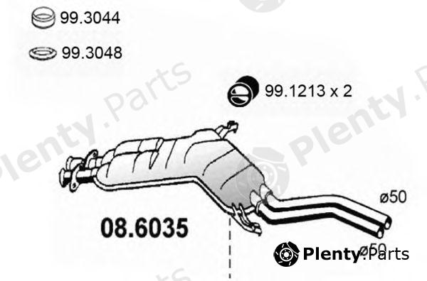  ASSO part 08.6035 (086035) Middle Silencer