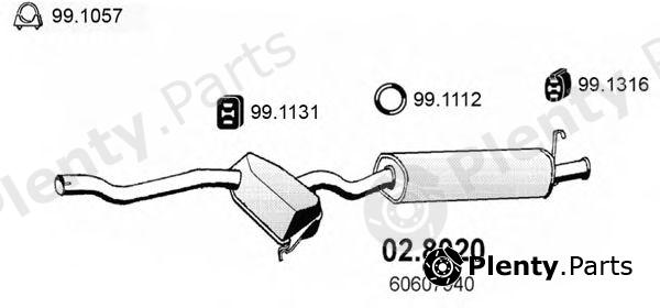  ASSO part 02.8020 (028020) Middle-/End Silencer