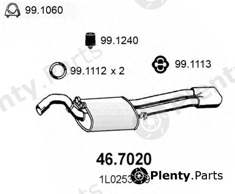  ASSO part 46.7020 (467020) End Silencer