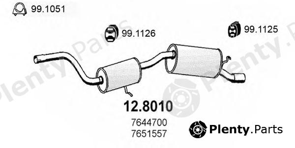  ASSO part 12.8010 (128010) Middle-/End Silencer
