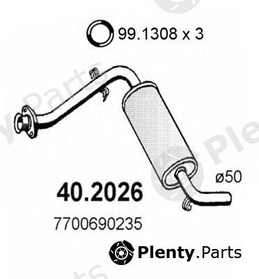  ASSO part 40.2026 (402026) Front Silencer