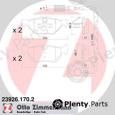  ZIMMERMANN part 23926.170.2 (239261702) Brake Pad Set, disc brake