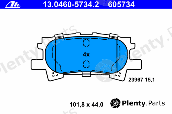  ATE part 13-0460-5734-2 (13046057342) Brake Pad Set, disc brake