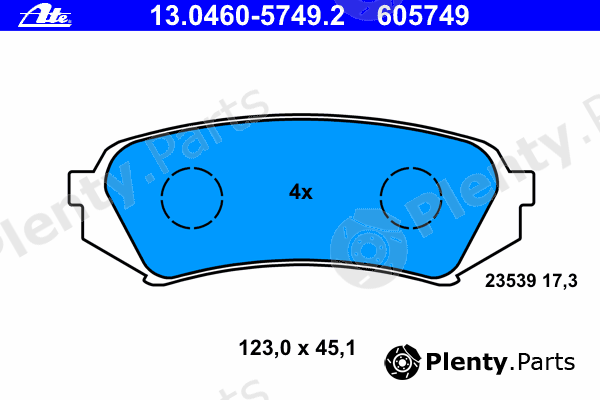  ATE part 13.0460-5749.2 (13046057492) Brake Pad Set, disc brake
