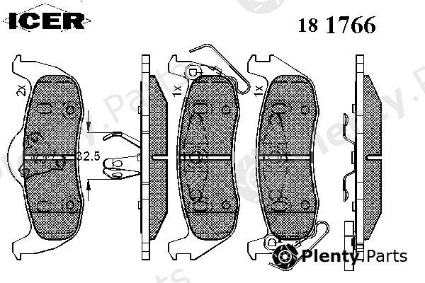 ICER part 181766 Brake Pad Set, disc brake