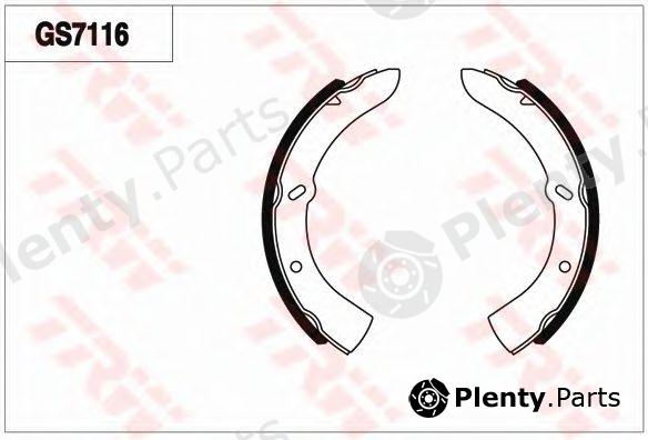  TRW part GS7116 Brake Shoe Set; Brake Shoe Set, parking brake