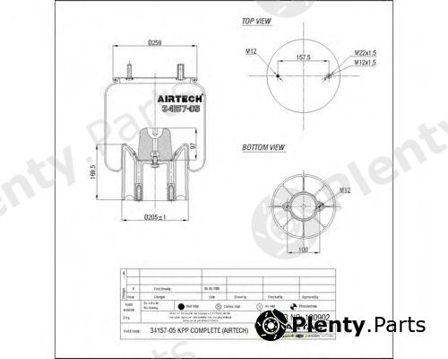  AIRTECH part 34157-05KPP (3415705KPP) Boot, air suspension