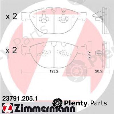  ZIMMERMANN part 23791.205.1 (237912051) Brake Pad Set, disc brake