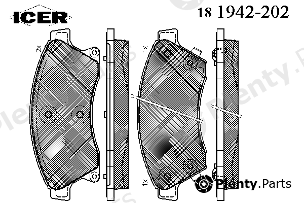  ICER part 181942-202 (181942202) Brake Pad Set, disc brake