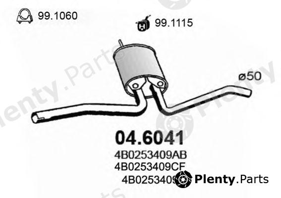  ASSO part 04.6041 (046041) Middle Silencer