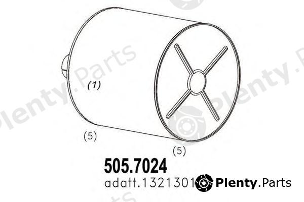  ASSO part 505.7024 (5057024) Middle-/End Silencer
