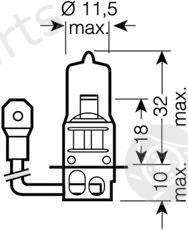  OSRAM part 62201 Bulb, spotlight; Bulb, headlight; Bulb, fog light; Bulb, headlight; Bulb, spotlight; Bulb, fog light